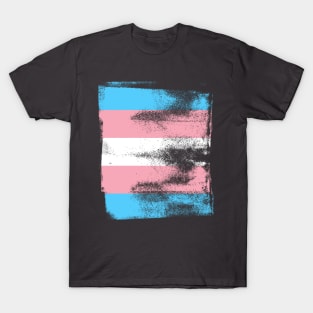 Trans Pride Flag Colors Vintage Finish T-Shirt